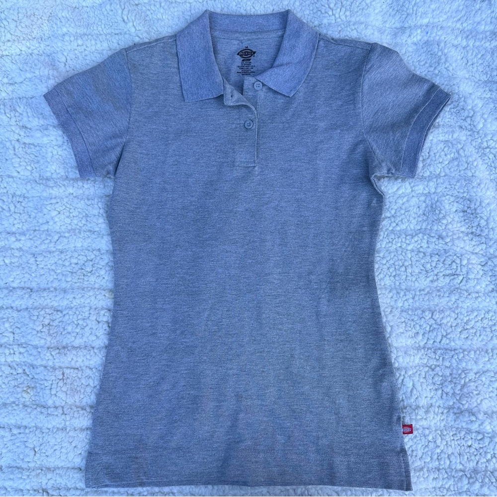 Dickie’s Gray short sleeve button up polo